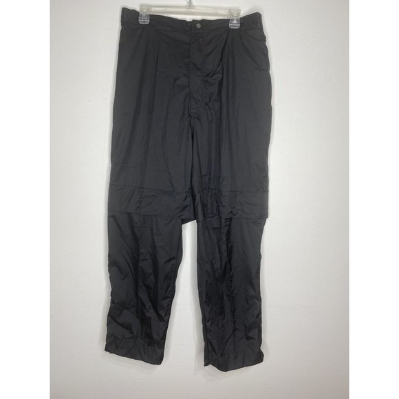 Tourney Nylon Waterproof Pants Mens Size XL Black Golf Elastic Waist Convertible - Picture 1 of 7